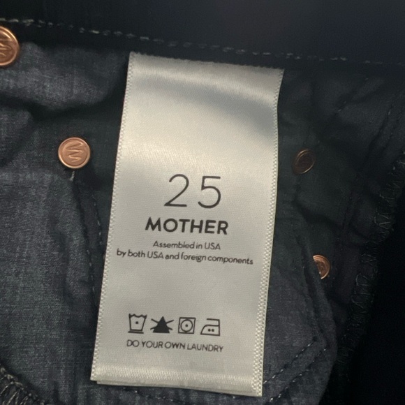 MOTHER The Outsider Crop Corduroy Jeans SZ 25 Navy Flare Boho Hipster Classic - Picture 9 of 10